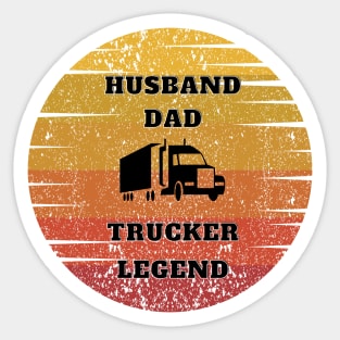 Husband  Dad Trucker Legend Sticker